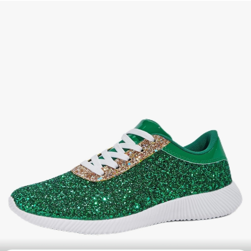 Belos green and gold glitter tennis shoes